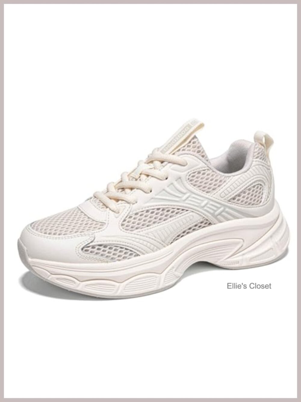 Chunky Fashion Sneakers Breathable Walking Shoes Platform Lace Up
